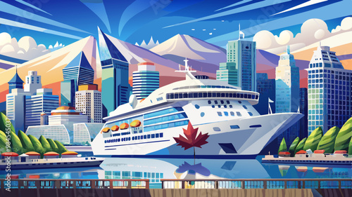 Cruise Liners Gorgeous White Cruise Ship Over Luxury Cruise in Ocean Concept Exclusive Tourism Travel 