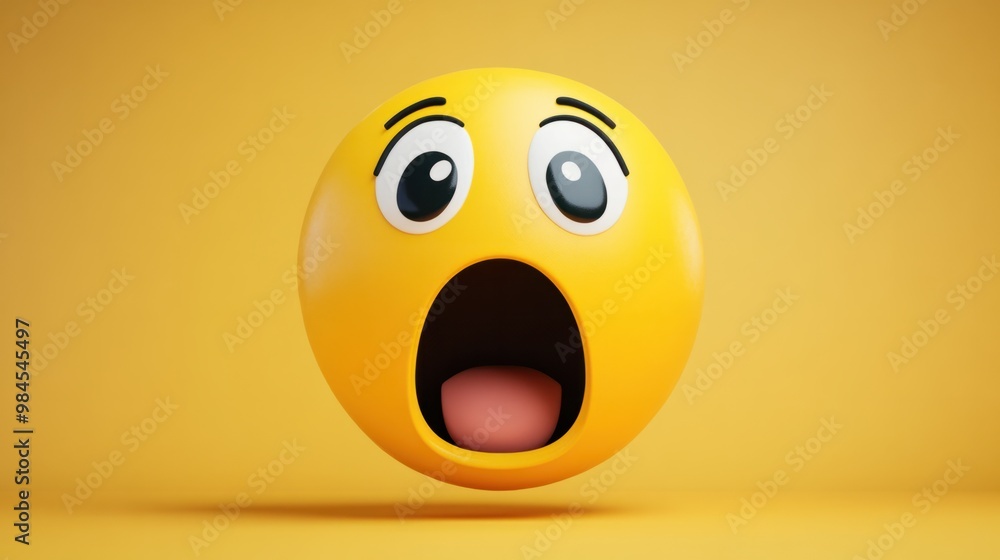 Shocked emoji with wide-open mouth on a pastel yellow backdrop, expressing surprise or disbelief, great for exciting visuals. Shocked emoji with wide-open mouth on a pastel yellow backdrop, expressing surprise or disbelief, great for exciting visuals.