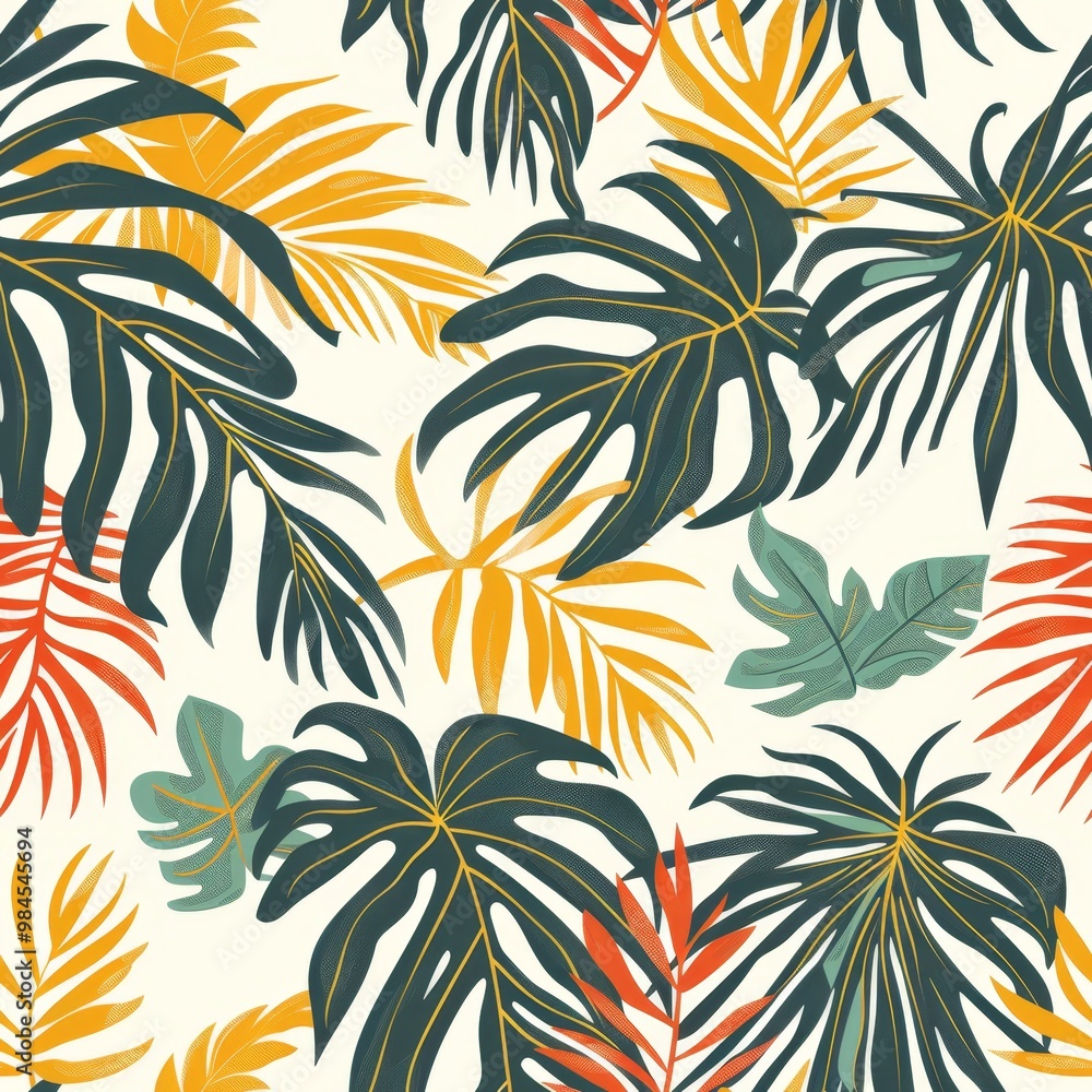 tropical plants pattern, green. ai generated tropical plants pattern, green. ai generated