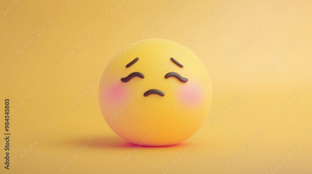 Shy blushing emoji on a pastel yellow background, expressing embarrassment or cuteness, ideal for adorable designs. Shy blushing emoji on a pastel yellow background, expressing embarrassment or cuteness, ideal for adorable designs.