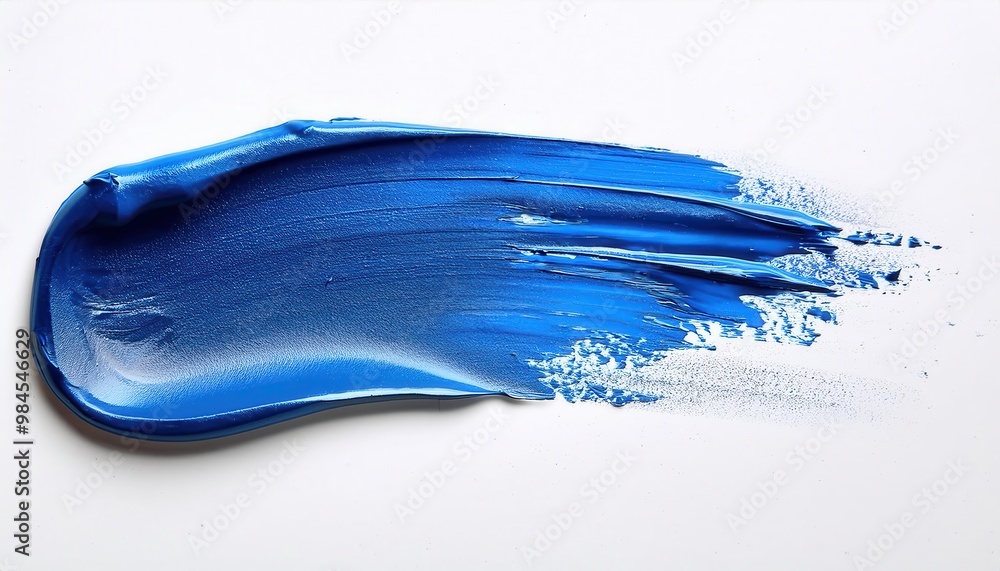 Vivid Blue Paint Stroke on White Background. Textured Artistic Brush Stroke with Glossy Finish and Smooth Flowing Lines Creativity Color Theory Art Inspiration For Background or Product Mockups Vivid Blue Paint Stroke on White Background. Textured Artistic Brush Stroke with Glossy Finish and Smooth Flowing Lines Creativity Color Theory Art Inspiration For Background or Product Mockups
