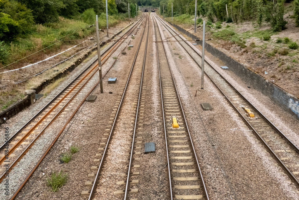 railway tracks in the countryside railway tracks in the countryside