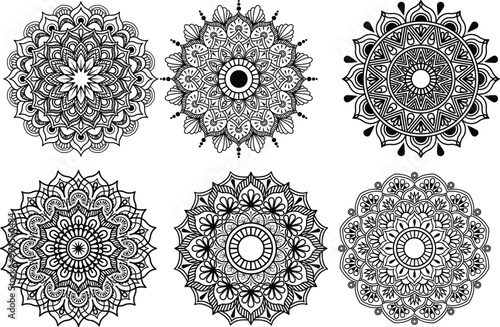 indian mandala art design vector. Circular pattern in form of mandala for Henna, Mehndi, tattoo, decoration. Decorative frame ornament in ethnic oriental style. Coloring book page.