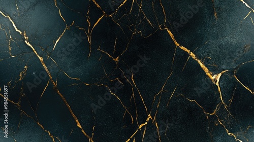 Black marble featuring golden veins showcasing a natural pattern for backgrounds with a striking texture highlighted by bold contrasting veining ideal for luxury ceramic floor and wall tiles