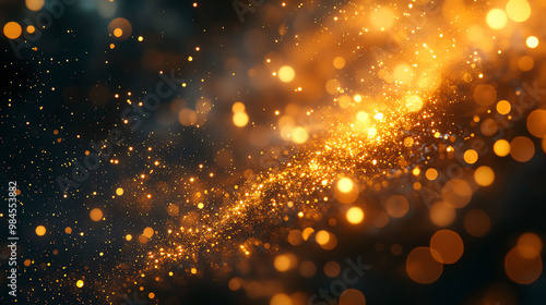 Bokeh patterns with golden hues, organic shapes, dreamy and luxurious