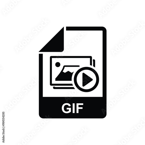 Gif file icon. images and graphic for web and animation isolated on a white background.