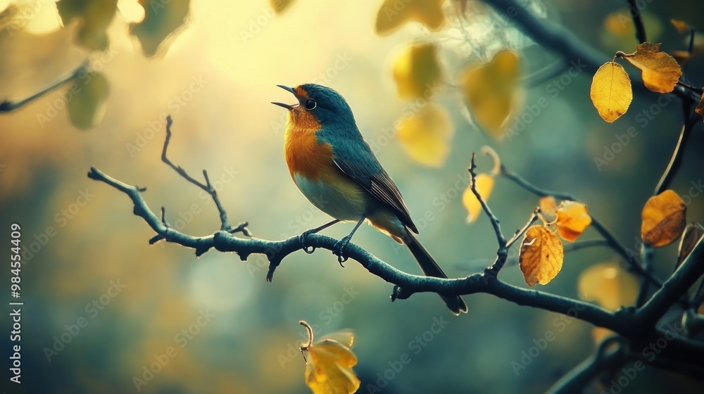 Singing Robin on a Branch Singing Robin on a Branch