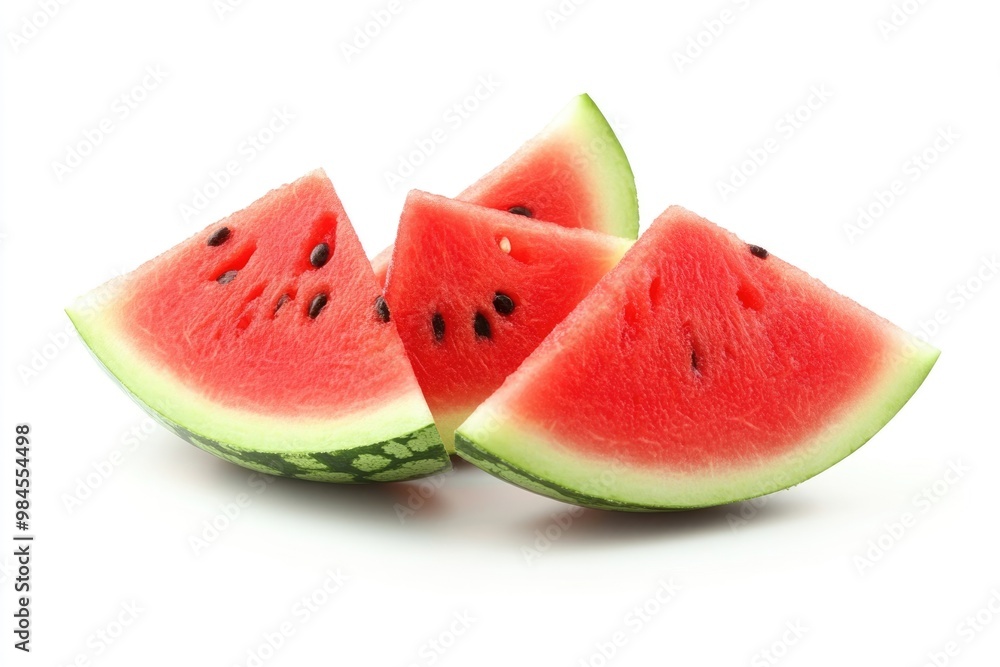 Watermelon slices isolated on a white background. Watermelon slices isolated on a white background.