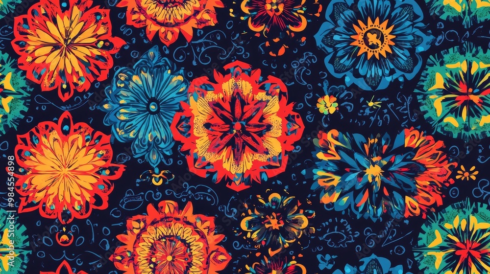Arabic Floral Design Vibrant Rainbow Aztec Pattern Bright Floral Lace Pattern Seamless Flower Background Dark Geometric Design Aztec Inspired Background Arabic Floral Design Vibrant Rainbow Aztec Pattern Bright Floral Lace Pattern Seamless Flower Background Dark Geometric Design Aztec Inspired Background