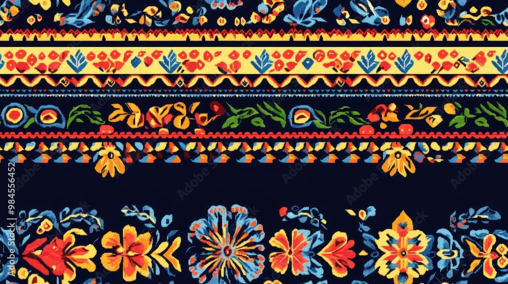 Ukrainian ethnic national border seamless patterns for embroidery design Ukrainian ethnic national border seamless patterns for embroidery design