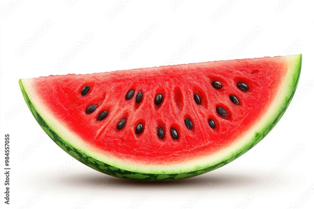 Watermelon cut slice isolated on white background as package design element Watermelon cut slice isolated on white background as package design element