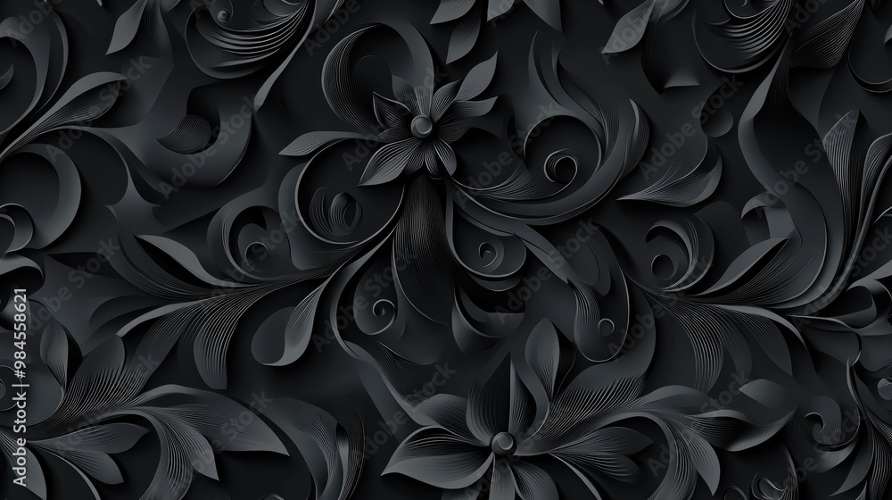 Black Seamless Creative Floral Ornament Pattern Vibrant Continuous Abstract Modern Textiles with Seamless Design Dark Seamless Classic Elegant Wallpaper Style Black Seamless Creative Floral Ornament Pattern Vibrant Continuous Abstract Modern Textiles with Seamless Design Dark Seamless Classic Elegant Wallpaper Style