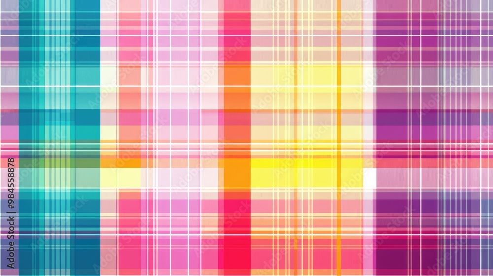 Abstract texture featuring a colorful gingham pattern with a trendy intersecting striped background showcasing a geometric weave illustration suitable for wallpaper postcards fabric garment digita Abstract texture featuring a colorful gingham pattern with a trendy intersecting striped background showcasing a geometric weave illustration suitable for wallpaper postcards fabric garment digita