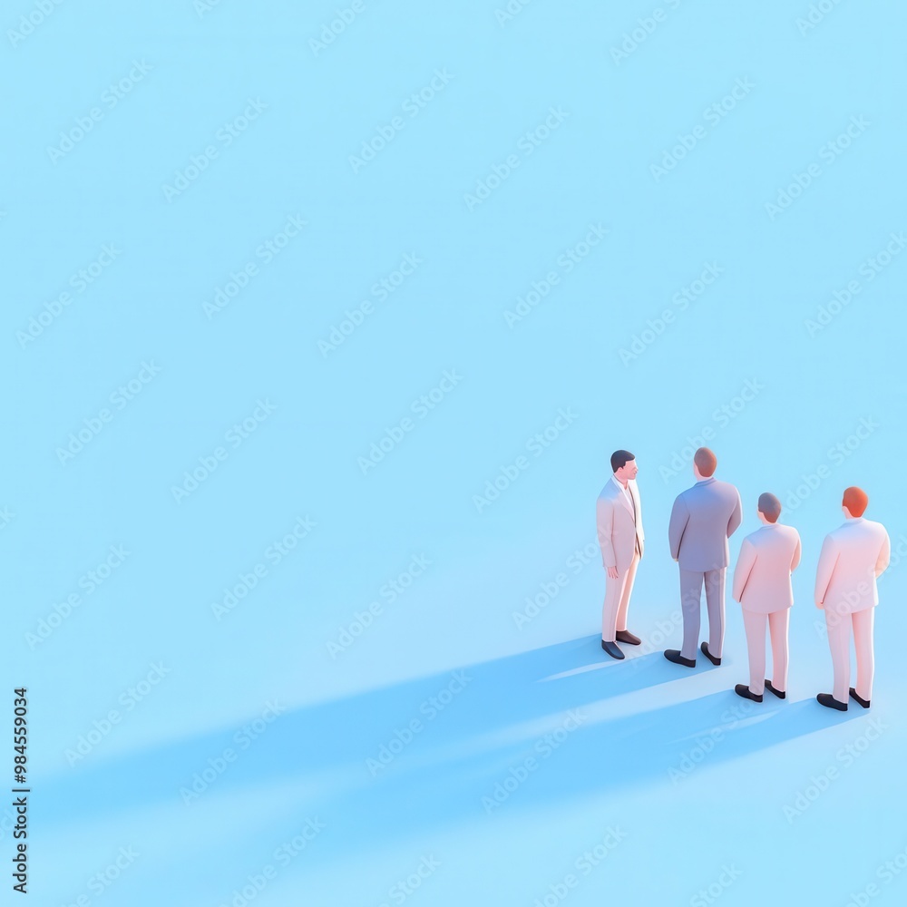 Business networking event, people exchanging ideas, 3D illustration, copy space for text, Business networking event, people exchanging ideas, 3D illustration, copy space for text,