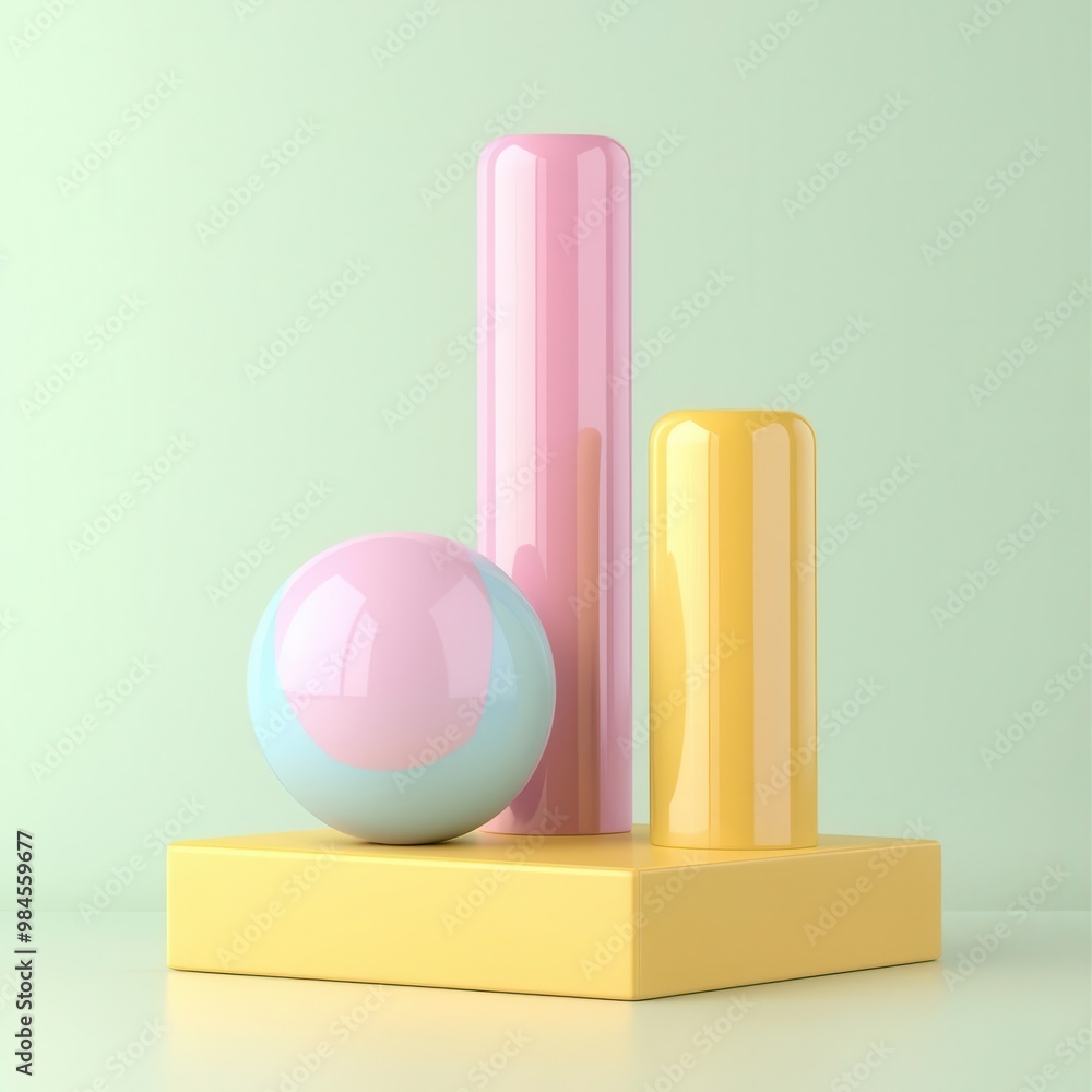 Business planning, with charts and graphs, 3D illustration, copy space for text,