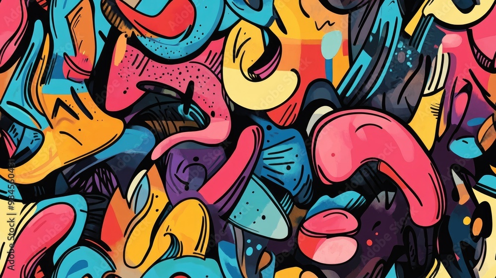 Hand drawn graffiti illustration that produces visually striking and contemporary artwork suitable for various applications including commercial design and personal expression Hand drawn graffiti illustration that produces visually striking and contemporary artwork suitable for various applications including commercial design and personal expression