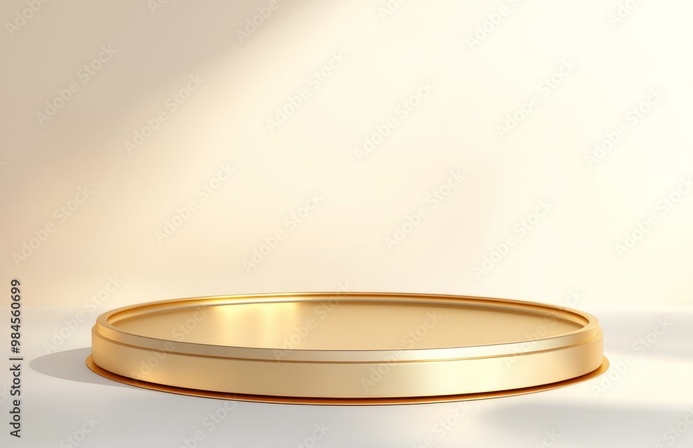 Golden circular podium with a linear background vector presentation design illustration, white background, 3D rendering Golden circular podium with a linear background vector presentation design illustration, white background, 3D rendering
