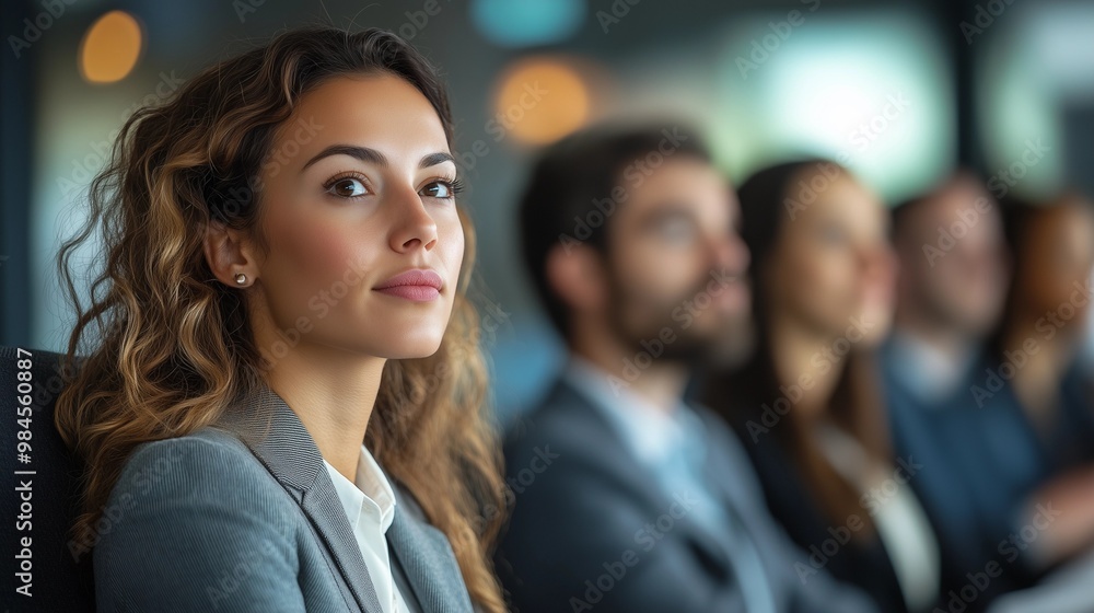 A group of business people at a conference or meeting, sitting in arow and listening to a presentation. Highlighting the focus and engagement of attendees. A group of business people at a conference or meeting, sitting in arow and listening to a presentation. Highlighting the focus and engagement of attendees.