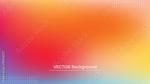 Smooth and blurry colorful gradient mesh background. Modern bright rainbow colors. Easy editable soft colored vector banner template. Premium quality