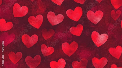 Seamless red hearts pattern for romantic backgrounds ideal for Valentine s Day Mother s Day and designs related to birthdays weddings and celebrations