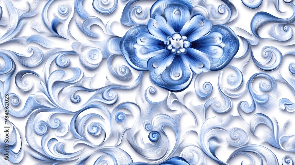 Abstract seamless pattern featuring a blue shaded decorative motif with endless repetitions suitable for tapestry artwork wall decoration textile prints and graphic work backgrounds Abstract seamless pattern featuring a blue shaded decorative motif with endless repetitions suitable for tapestry artwork wall decoration textile prints and graphic work backgrounds