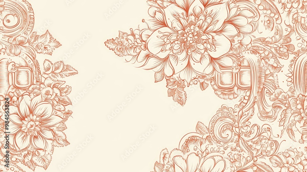 Obraz premium Mandala illustration featuring floral henna tattoo design elements