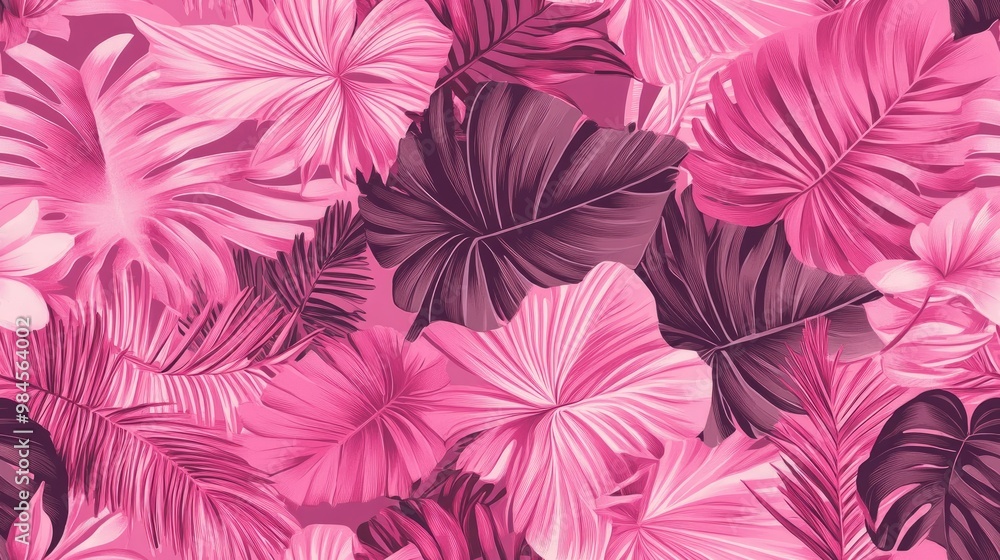 Tropical Pink Seamless Repeating Pattern Tropical Pink Seamless Repeating Pattern