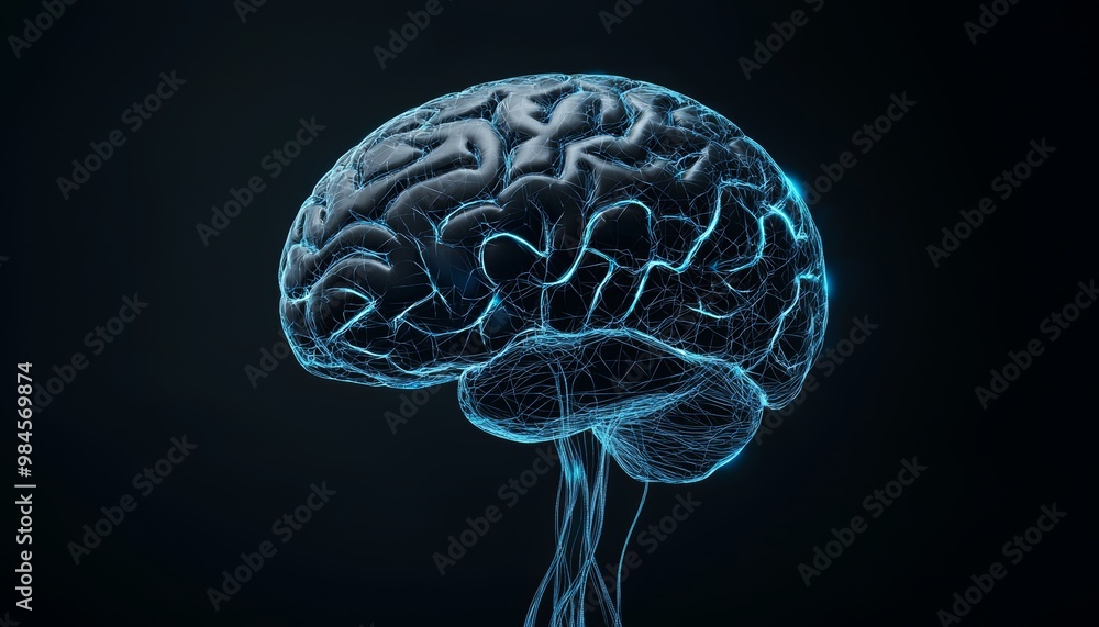 A futuristic digital brain with neon blue connections, highlighting the power of neural networks and artificial intelligence. A futuristic digital brain with neon blue connections, highlighting the power of neural networks and artificial intelligence.