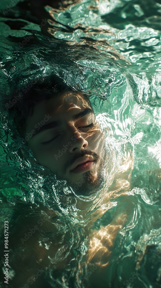 Man Underwater: A Moment of Tranquility Man Underwater: A Moment of Tranquility