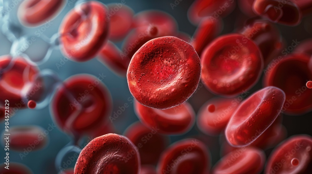 A group of red blood cells flowing through a vein, compact and informative description for medical or science-related use A group of red blood cells flowing through a vein, compact and informative description for medical or science-related use