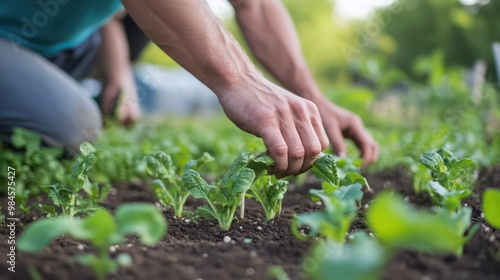 Freedom in self-sustainability, illustrating individuals growing their own food and generating their own energy