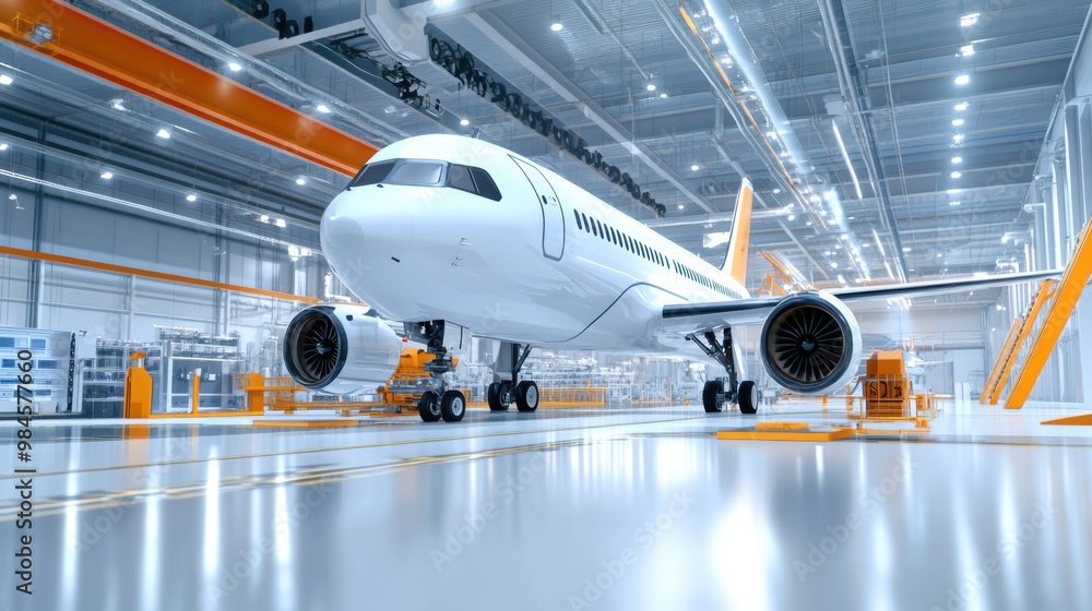 Modern Aircraft in Advanced Production Facility Modern Aircraft in Advanced Production Facility