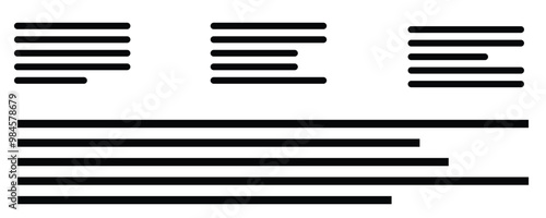 Text align icon vector set. Paragraph alignment symbol. Align icon vector illustration on white background.