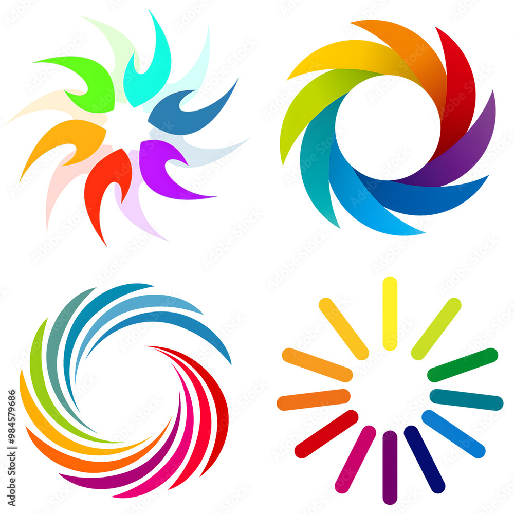 set of colorful shapes set of colorful shapes