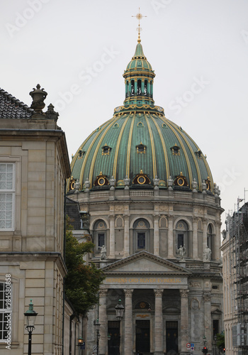 Dome of Church of Frederik Called Freriks kirke or Marble church or Marmorkirken. in danish language photo