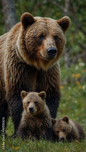 Mother bear with her cubs.