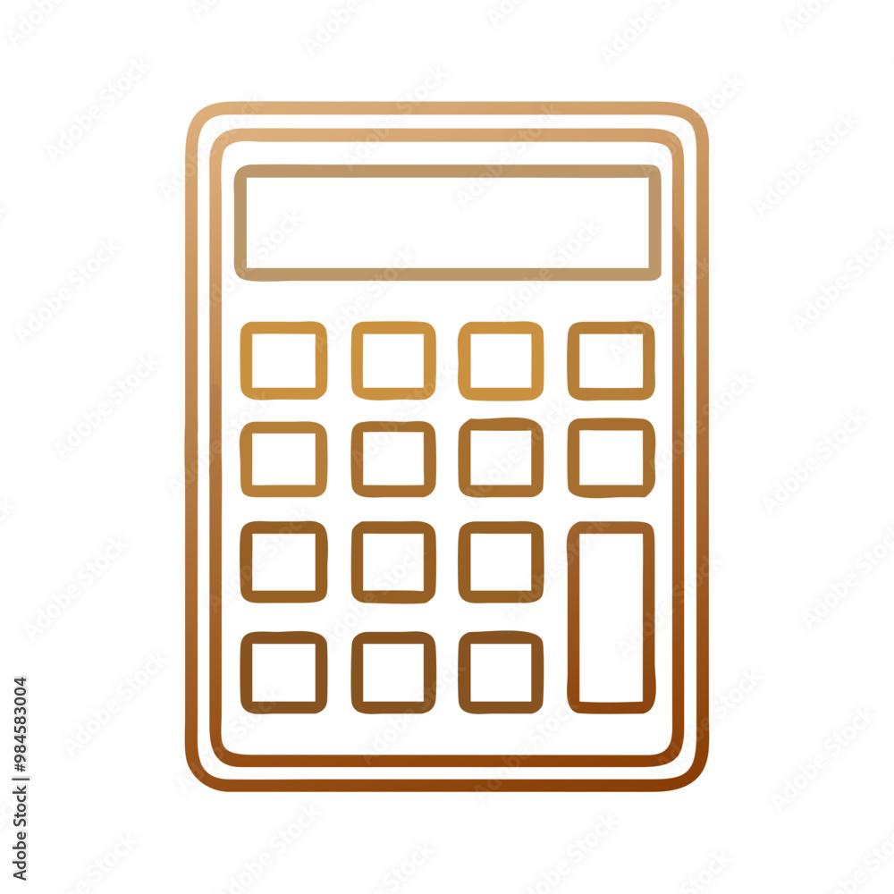 Flat Calculator Icon, Golden Brown Style, Math and Financial Tool Symbol Flat Calculator Icon, Golden Brown Style, Math and Financial Tool Symbol