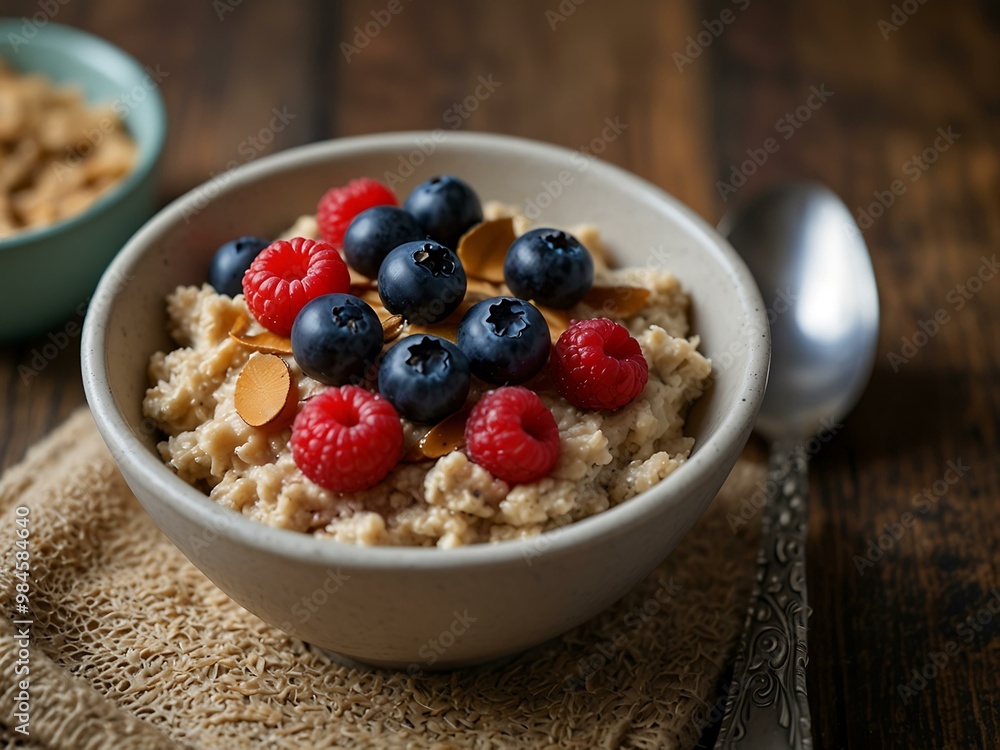 Oatmeal with berries. Oatmeal with berries.