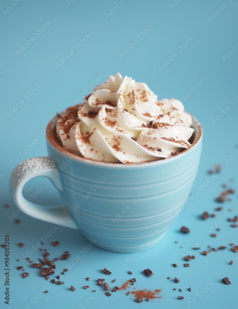Cup of hot chocolate with whipped cream Cup of hot chocolate with whipped cream