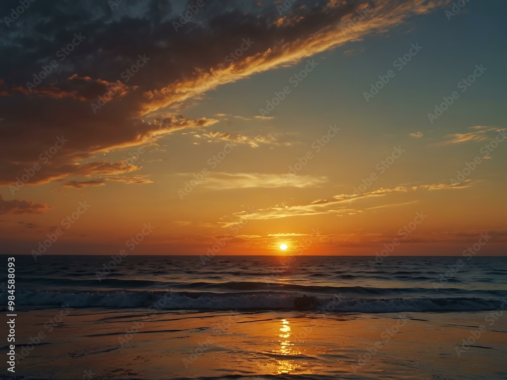 Peaceful sunset over the sea. Peaceful sunset over the sea.