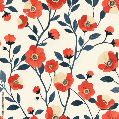 Floral Pattern Featuring delicate florals, wildflowers, and romantic motifs, ai generated