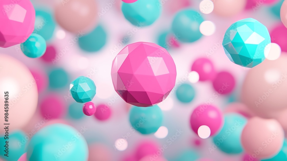 Colorful abstract spheres floating in a vibrant background, featuring pink, teal, and peach tones. Perfect for modern design. Colorful abstract spheres floating in a vibrant background, featuring pink, teal, and peach tones. Perfect for modern design.