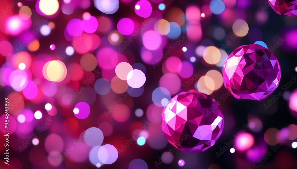 Vibrant purple gems surrounded by colorful bokeh lights, creating a festive and luxurious atmosphere perfect for celebrations. Vibrant purple gems surrounded by colorful bokeh lights, creating a festive and luxurious atmosphere perfect for celebrations.