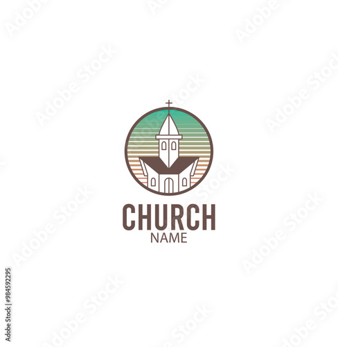 vector church logo, building, unique, simple, eps 10