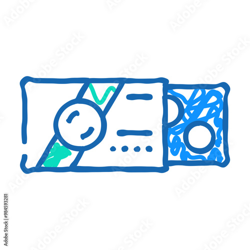 pack of pills doodle icon sketch vector. pack of pills sign. isolated symbol illustration