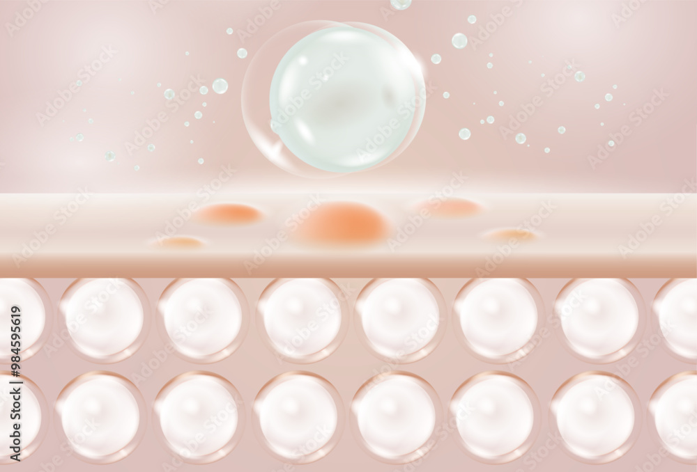 Cleansing foam bubbles clean clogged pores, remove blackheads while washing facial skin. Cleansing foam bubbles clean clogged pores, remove blackheads while washing facial skin.