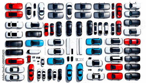 Obraz na płótnie vehicles stock dealer car stock market sale transport vehicle vehicle car auto selling dealer dealership lot parking parked business product row colourful windscreen wiper car park many body client w salonie