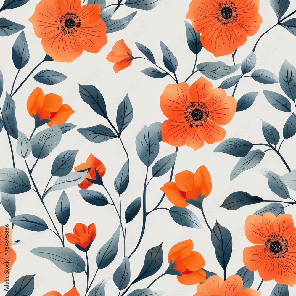 Fototapeta premium Floral Pattern Featuring delicate florals, wildflowers, and romantic motifs, ai generated