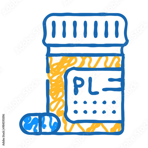 placebo pills doodle icon sketch vector. placebo pills sign. isolated symbol illustration