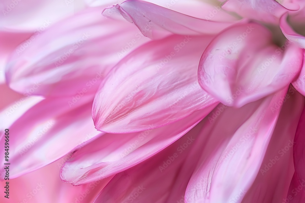 Fototapeta premium Close up of pink dahlia flower petals in soft light